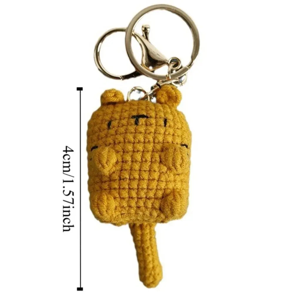 Crochet Exposing Belly Cat Keychain Siamese Cat Calico Cat Cute Cat Keyring Cartoon Exquisite Cute Animal Pendant Bag Hanging