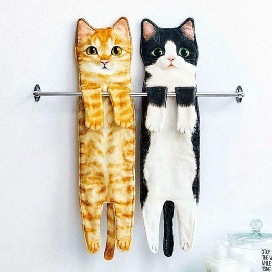 Cat Hanging Towels