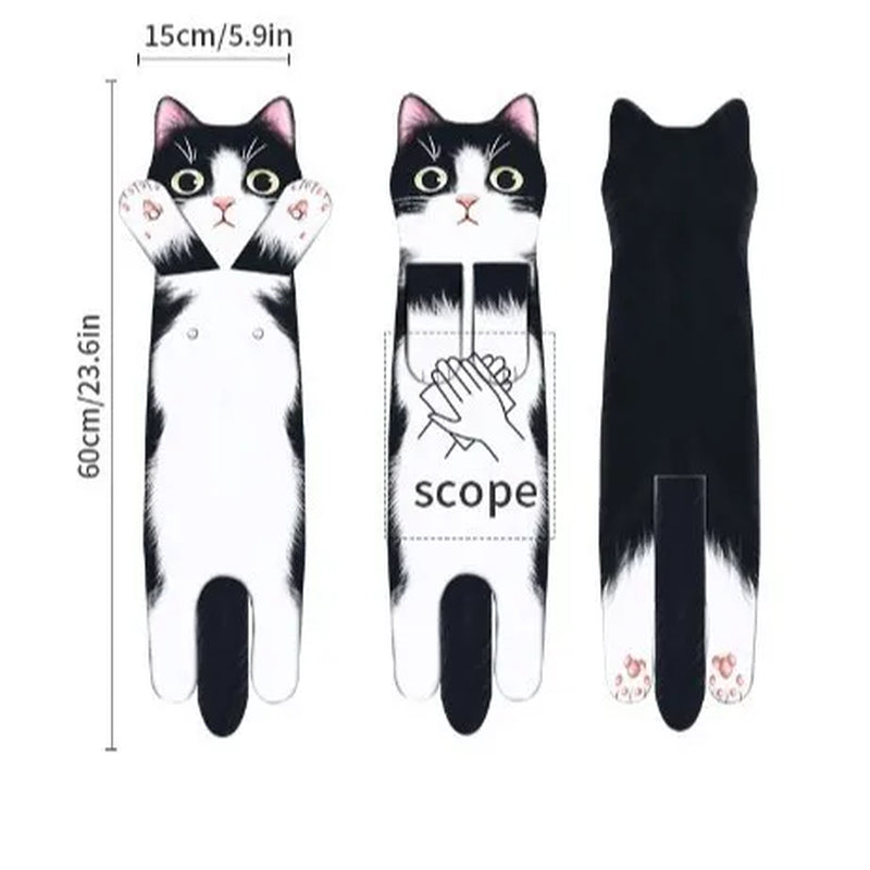 Funny Cat Hand Towels Kitchen Bathroom Hand Towel Ball with Hanging Loops Quick Dry Soft Absorbent Microfiber Creative Towels