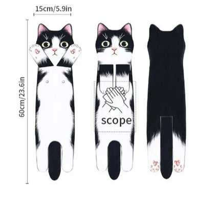 Funny Cat Hand Towels Kitchen Bathroom Hand Towel Ball with Hanging Loops Quick Dry Soft Absorbent Microfiber Creative Towels