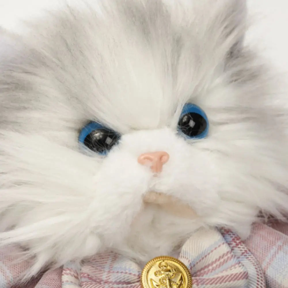 Long-Haired Fluffy Cat Doll Backpack Super Realistic Bow Tie Cute Women'S Backpacks Ragdoll Cat Travel Storage